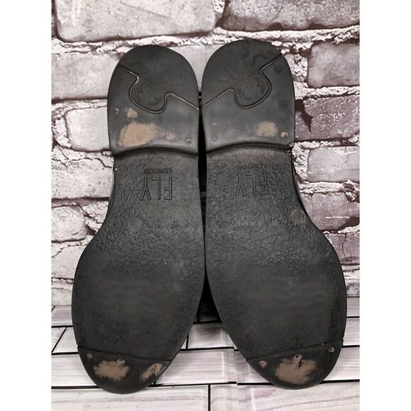 Fly London Black Leather Cap Toe Comfort Lace Up Oxfords Shoes Men Sz 43EU/10M - Picture 10 of 16